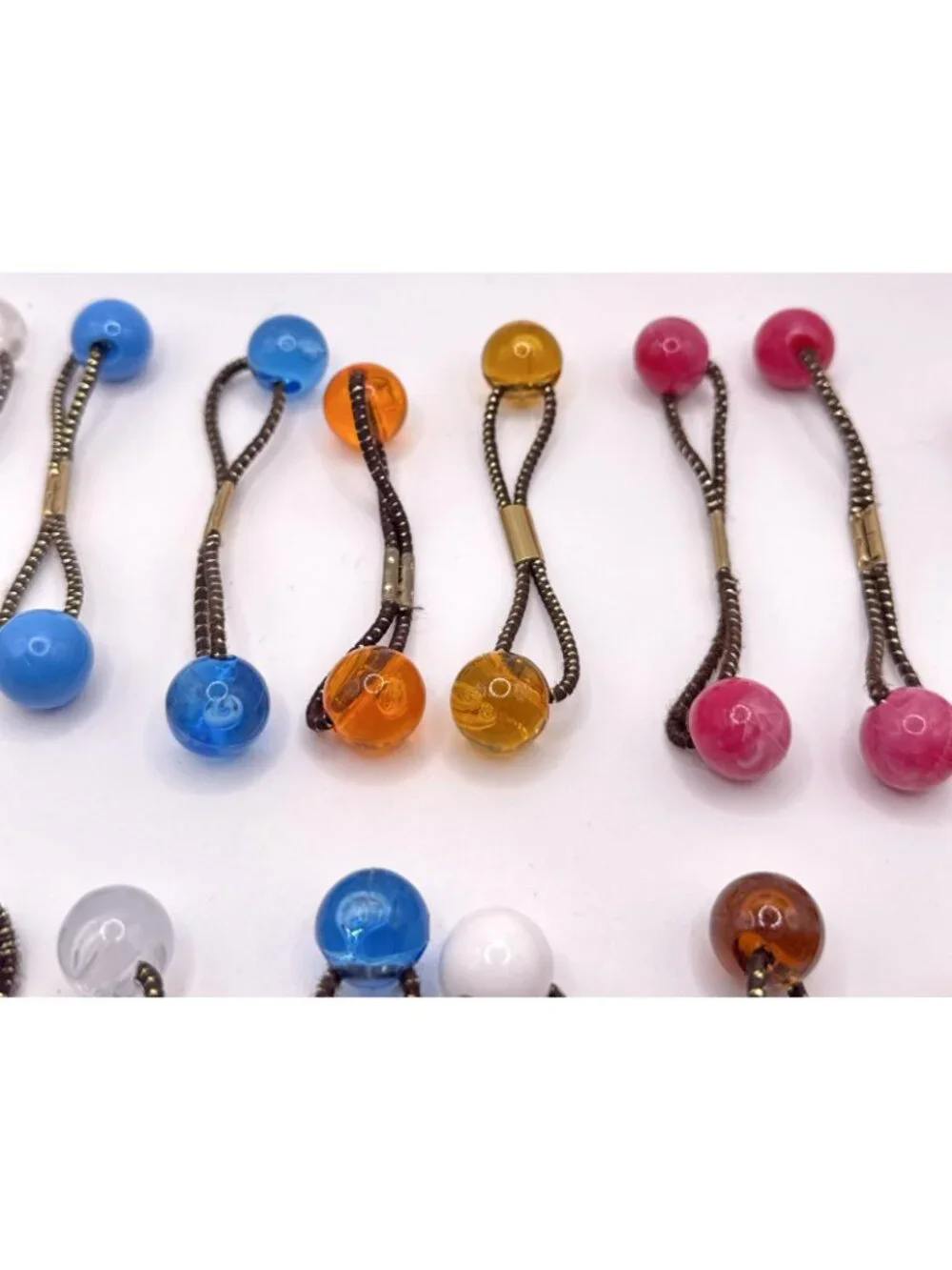 20 GOODY Vintage Ponytail Holders Twin Beads Medium Knocker Balls Hair Ties #2